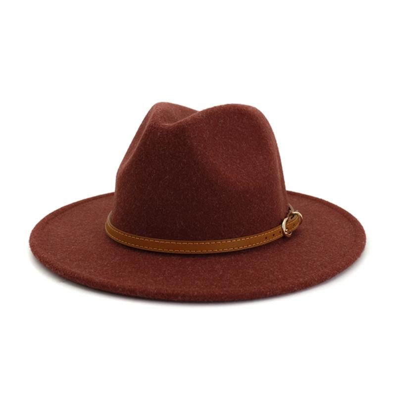 

Wide Brim Hats Wool For Men And Women Couples Jazz Autumn Winter Multicolor Fashion Wild Warm Flat Brimmed Hat, As the picture shows