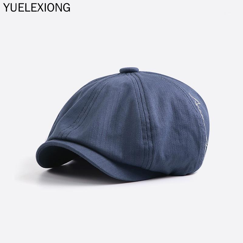 

YUELEXIONG Brand Octagonal Hat For Women Fashion Bone Feminino Beret Hats Summer Autumn Casual Newsboy Cap Men Artist Gatsby Cap1, Black