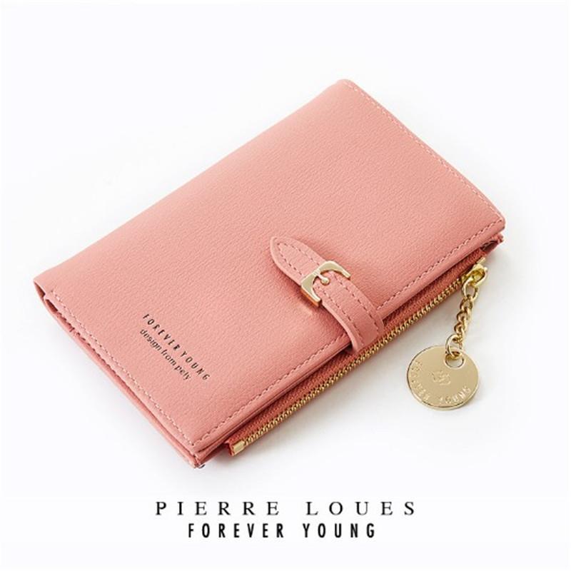 

Women's new Long Wallet fashion zipper hand bag High quality PU leather multi-function Korean multi card buckle card bag Free De, Blue