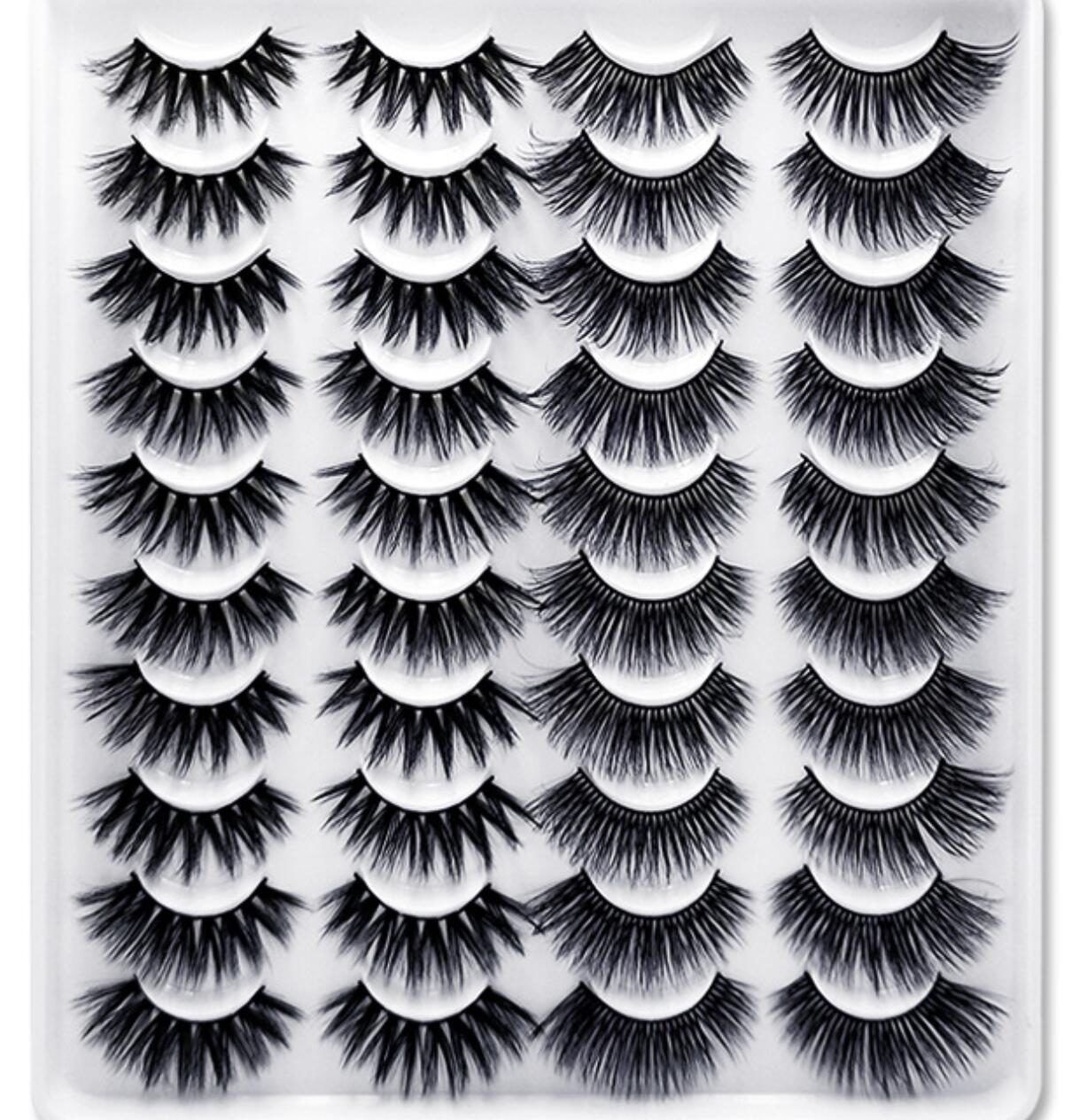 

20 pairs/set 3D mink lashes false eyelashes natural makeup eyelash extension long cross volume soft fake eye lashes