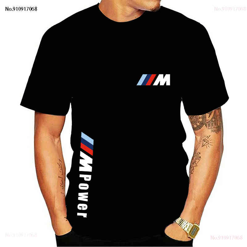 

2022 Bmw m Sports Summer Custom Men's Printed Solid Round Neck T-shirt Casual Hip Hop Loose Cotton Short Sleeve, Red wine