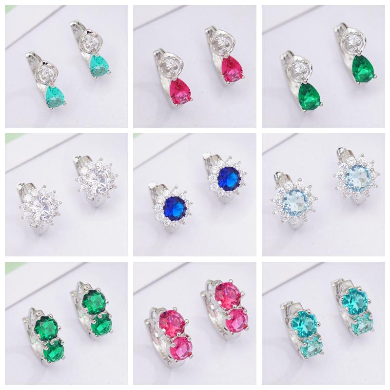 

Hoop & Huggie 6 Colors Round Small Earrings For Women Crystal Hoops Female Accessories Gift Wholesale/Drop