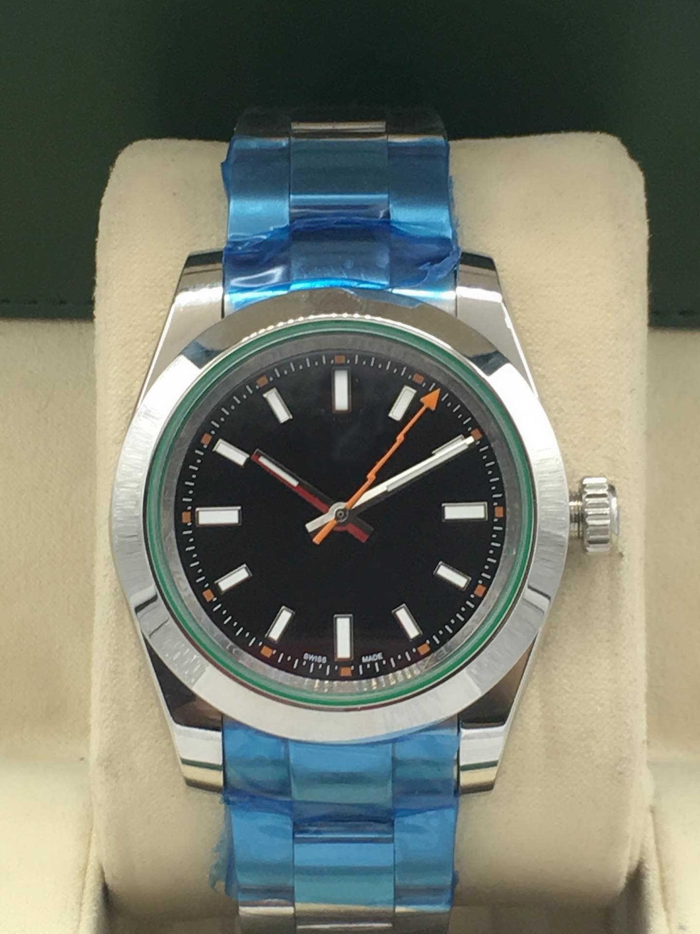 

10 styles Men's watches mechanical watch folding button 39mm watch stainless steel movement wristwatches, Waterproof link