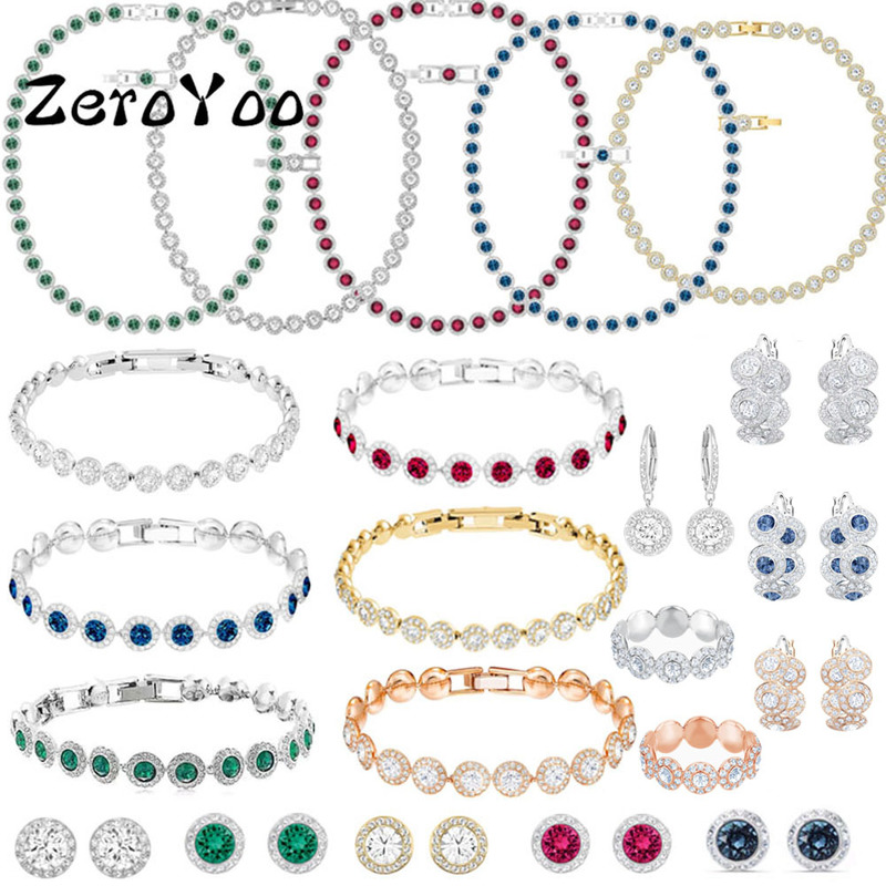 

SWA 1:1 Fashion Jewelry Sets Name Necklace ANGELIC NECKLACE Charms Round Decoration Golden Necklace Women Trend Luxury Jewelry 220212