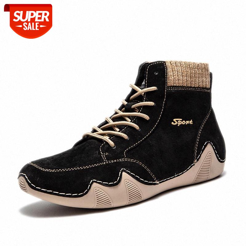 

New Fashion Genuine Leather Platform Shoes for Men Luxury Sneakers High Top Casual Man Shoe Warm Cotton Foot Wear Soulier Homme #v02p, Black