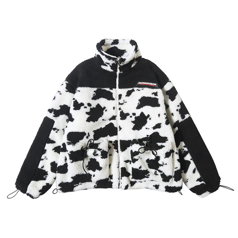 

Origianl Retro Stand Lamb Fleece Thick Winter Coat Men and Women Streetwear Oversize Stand Cotton Padded Jacket Casual Parka, Black