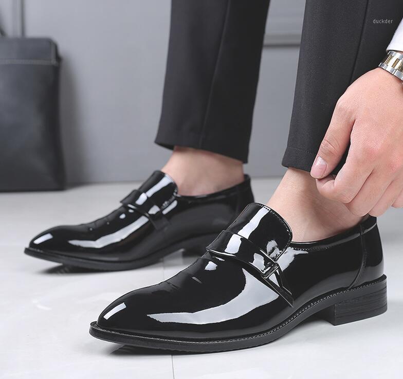 

Fashion Men New gentleman pointed shining PU leather oxford shoes for Male wedding dress Homecoming shoes zapatos de novio1
