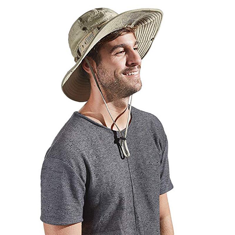 

Mens Fishing Cap Sun Boonie Hat Waterproof Summer UV Protection Safari Cap Outdoor men bucket tactical hats adjustable, Wine red