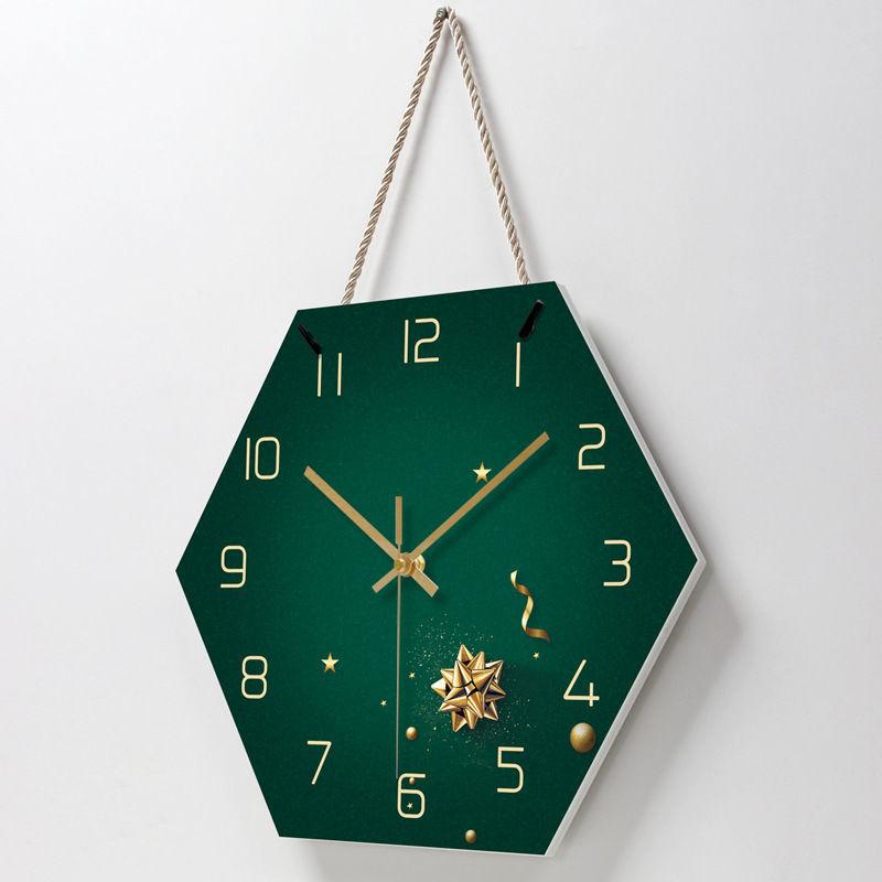 

Fashion Lanyard Clock Living Room Decoration Table Creative Minimalist Wall Clock Beauty Salon Beautiful Mute Hexagon Table Wall
