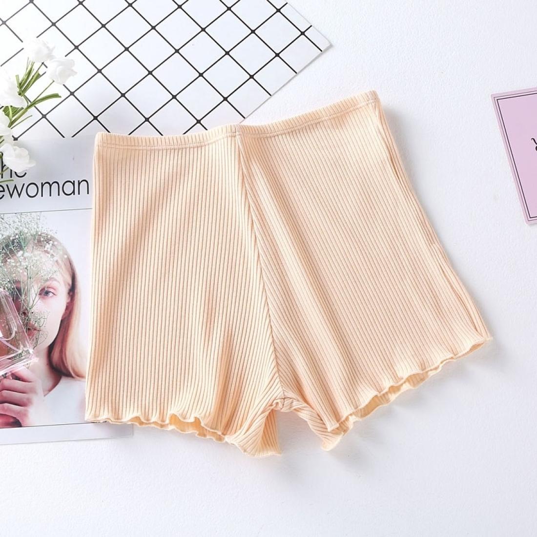 

Solid Color Knitted Threaded Safety Shorts Anti-fade Shorts Leggings for Women