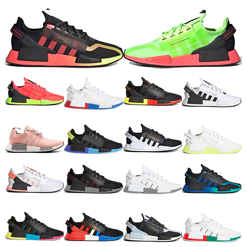 

NEW nmd r1 v2 mens womens running shoes Watermelon Pack Black Watermelon Pack Pink Black White aqua tones Paris sports outdoor, 11