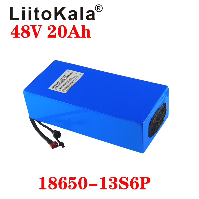 

LiitoKala 18650 48V 20ah 13s6p Lithium Battery Pack 54.8V 1000W electric bicycle batteries Built in 20A BMS T