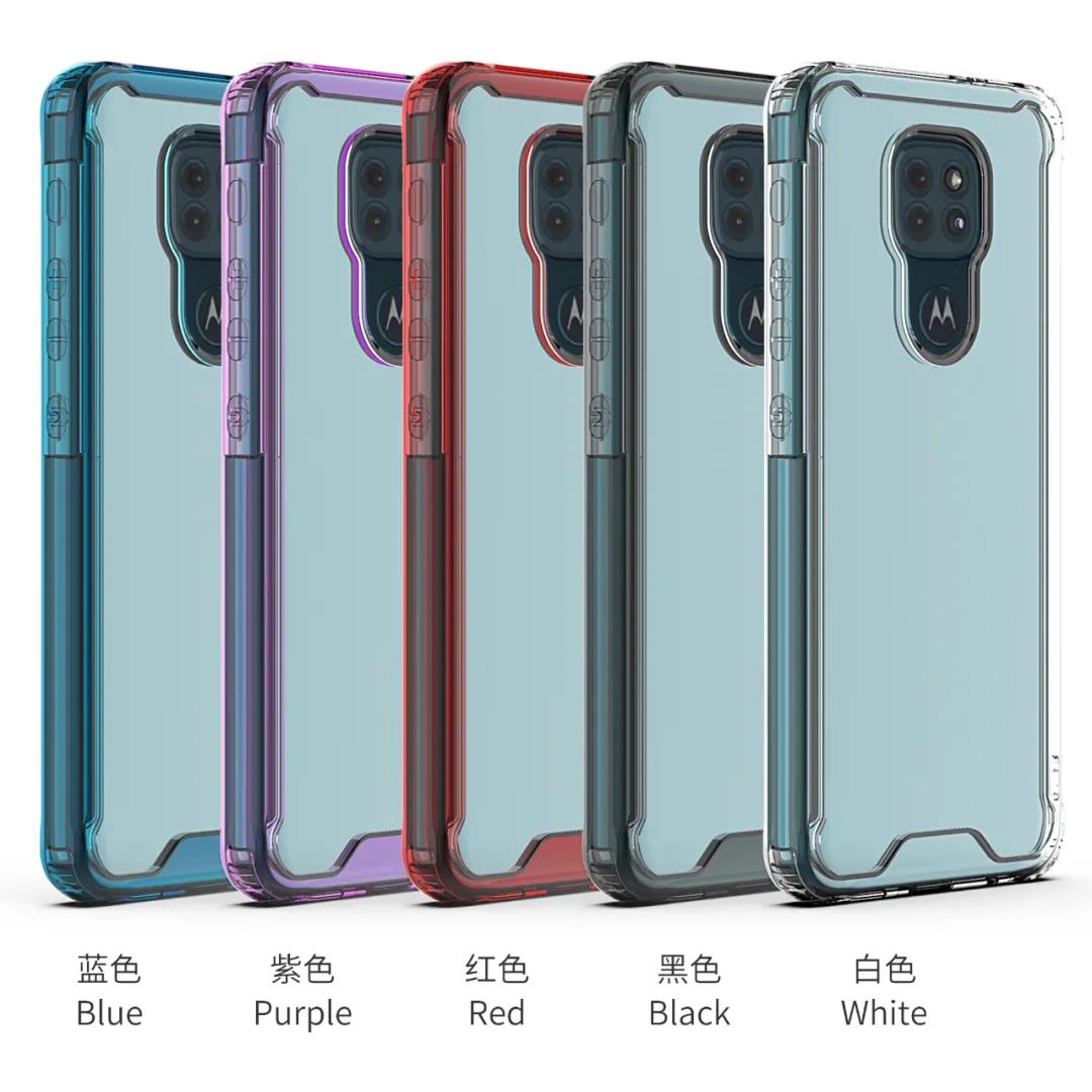 

2 in 1 Clear Acrylic TPU Airbag Shockproof Case For MOTO E6 E7 E5 Play Go G7 G8 Power Lite G6 Z3 P30 G Stylus 5G Plus E6S G9 Plus One Fusion, Each color is 10pcs at least
