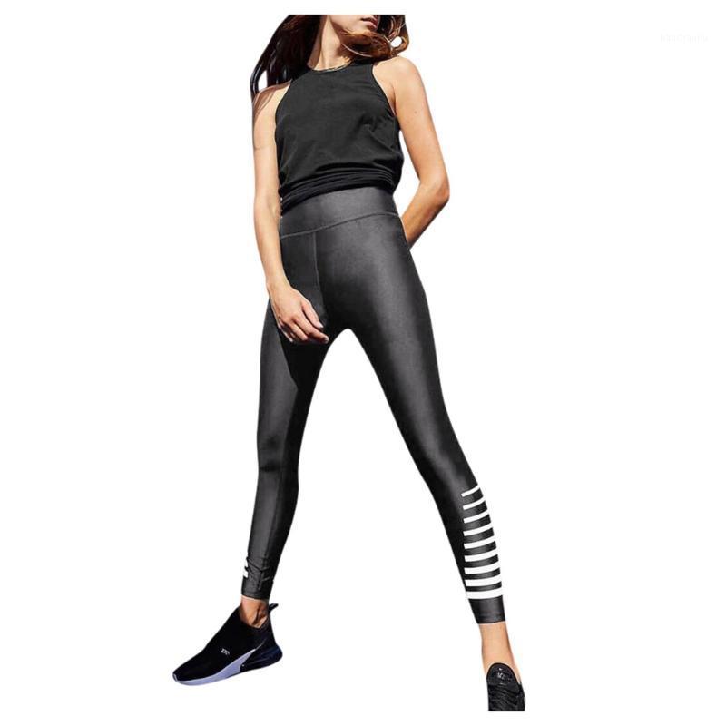 

SAGACE Sport Yoga Pant Women High Waist Striped Print Tight Leggings Stretch Yoga Pants Fitness Leggings tracksuit for women1, Black