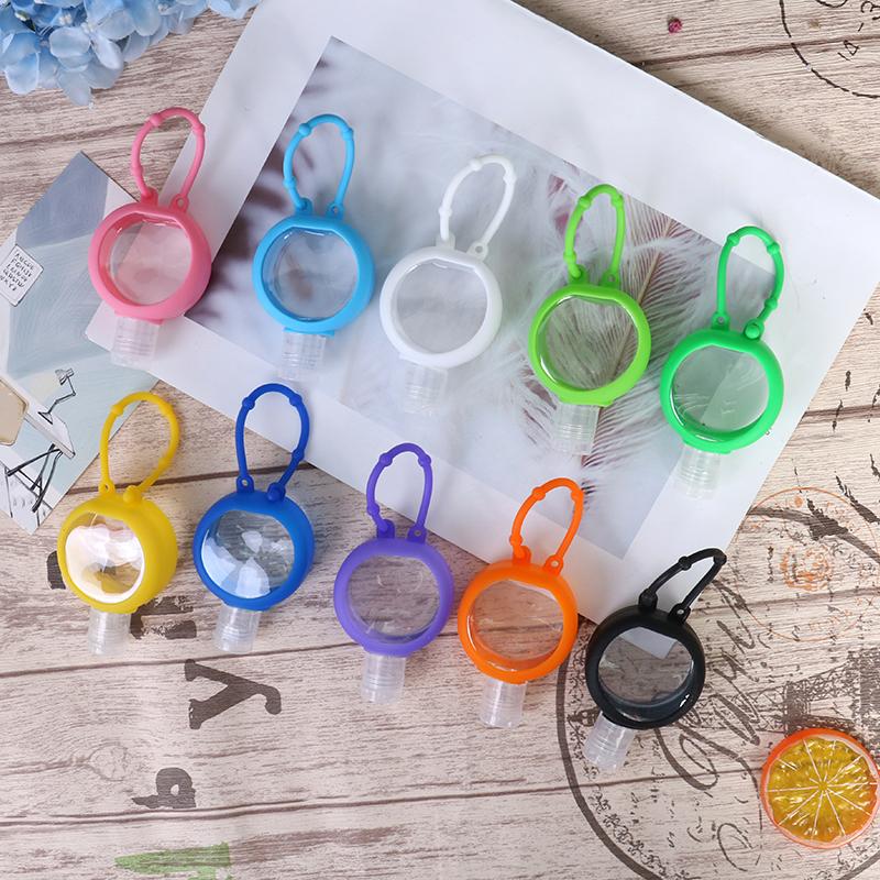 

Round Silicone Mini 30ML Hand Sanitizer Holder Travel Portable Safe Gel Holder Hangable Liquid Soap Dispenser Containers