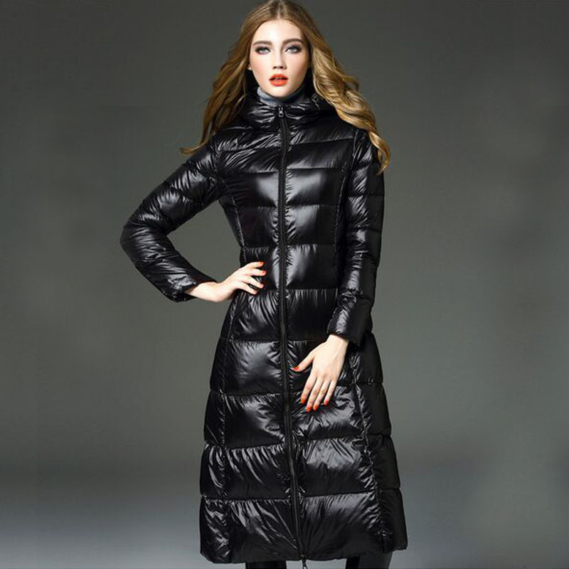 

2021 High Quality New Fashion 90% White Ultra Light Female Mark Down Parka Plus Size Jacket NGGV, Black