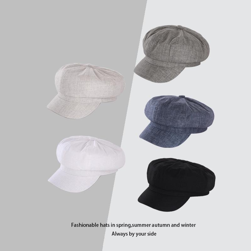 

Autumn Simple Cotton Octagonal Hat Female Hat Retro Beret Boinas Hats for Women Fashion Czapka Dla Dziewczynki Chapeau