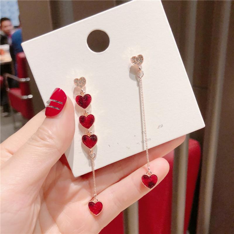 

Dangle & Chandelier Korea Style Simple S Cute Heart Long Drop Earrings For Girl Women Fashion Jewelry Accessories Wholesale
