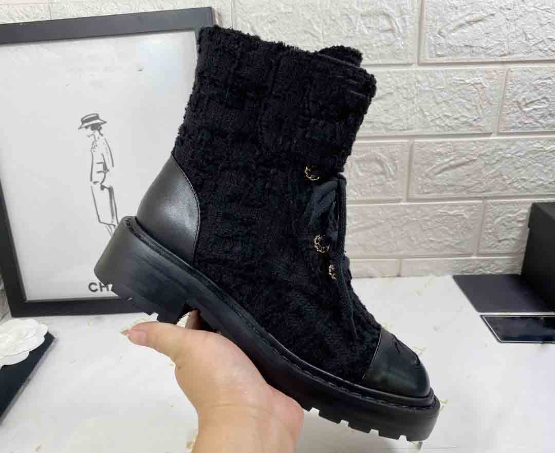 

New fashion designer woolen lace-up boots, luxury designer anle boots, good quality designer Martin boots in winter 35-40 with box, Colour1