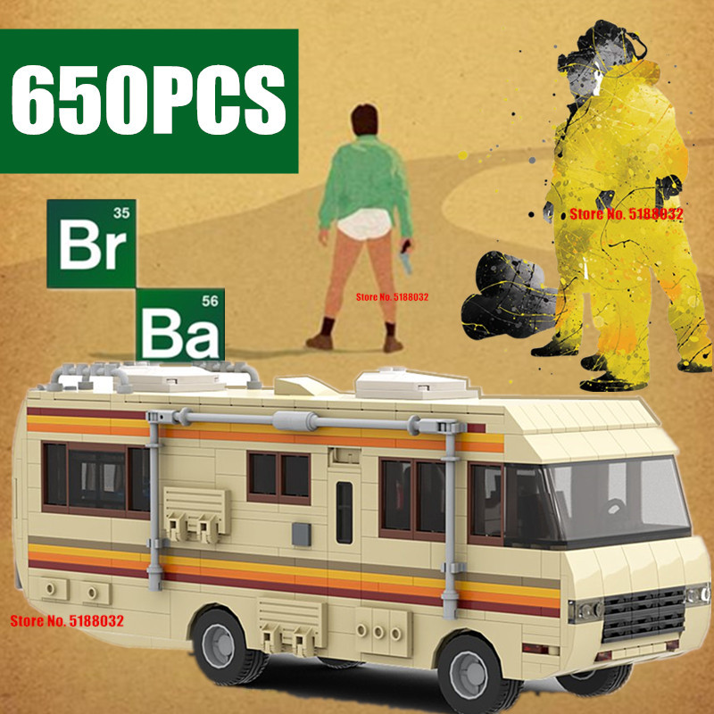 

New American Drama Breaking Bad Classic Walter White Pinkman Cooking Lab RV City Technic ideas Building Block Brick Toy Kid Gift C1115