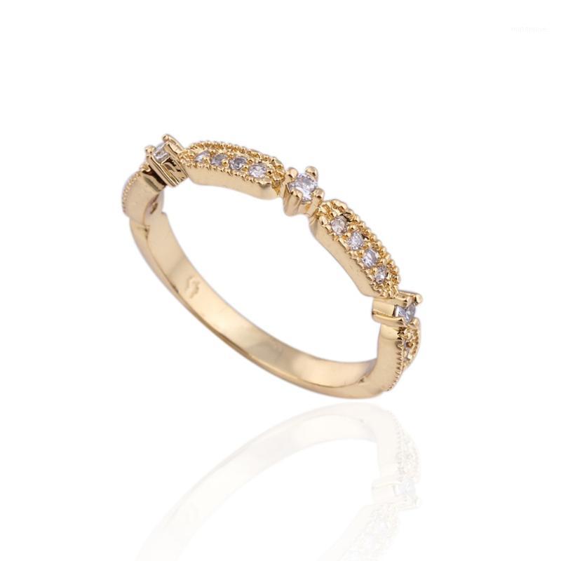 

Top Quality Simple Cubic Zirconia Lovers Gold Color Wedding Ring Jewelry Full Sizes Wholesale Fashion Austrian Crystals Engageme1
