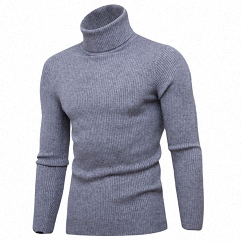 Men's Pullover Striped Solid Colored Long Sleeve Slim Sweater Cardigans Turtleneck Fall Winter Gray White Black Q6ec#