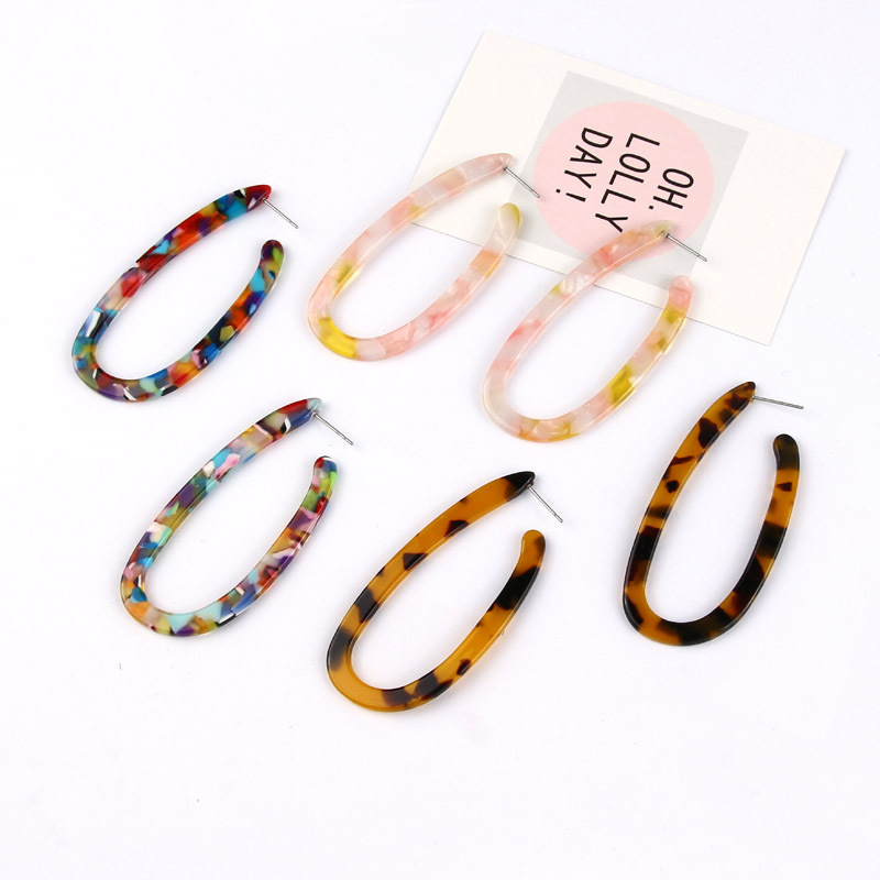 

U Shape Leopard Print Earrings Multi Color Lady Big Earring Geometry Shapes Women Ear Studs Fashion Accessories 2 1sfa P2, Golden