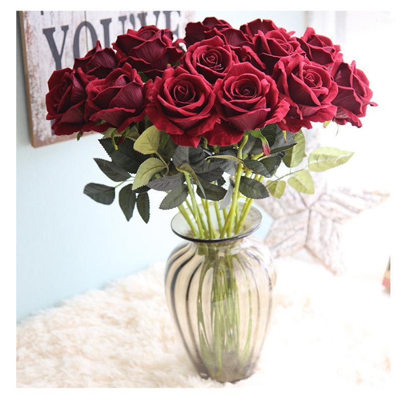 

11 Pieces 8cm Diameter Blossom Roses Banquet/Home/Wedding Decoration Artificial Flowers Bride Bouquet Flower Real Touch Roses1