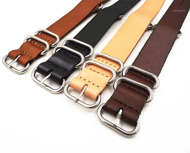 

Watch Bands Wholesale-1PCS High Quality 18MM 20MM 22MM 24MM Nato Strap Genuine Cow Leather Band Straps Zulu Strap1