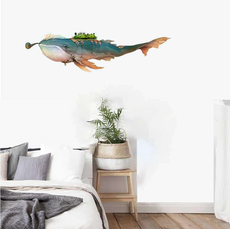 

Three Ratels QC385 Ancient whale Fairy tale decoration wall stickers for children's places home decoration
