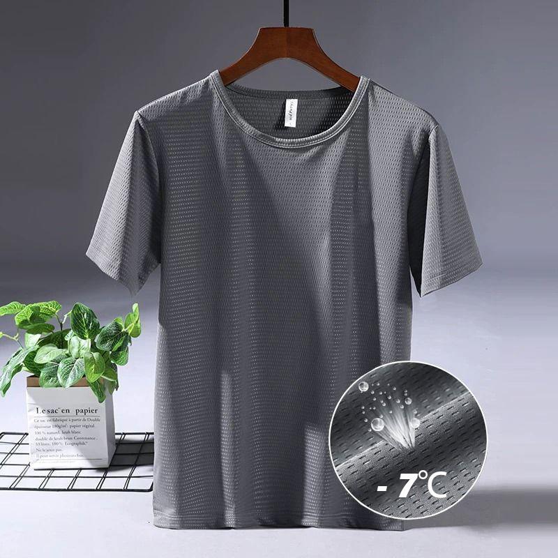

Men's T-Shirts Breathable Short Sleeve Casual Sport Summer Men Shirt Mesh Tops Solid Color Black White Classic Quick Dry Clothes, White;black