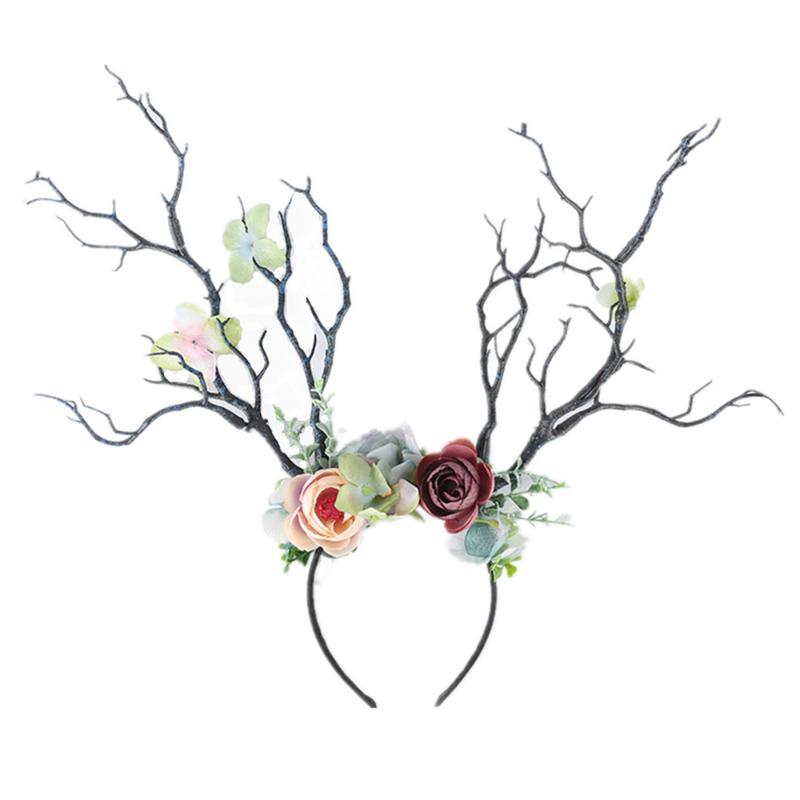 

Christmas Decorations Antlers Headband Po Studio Sen Department Branch Dress Up Head Decor Accessories