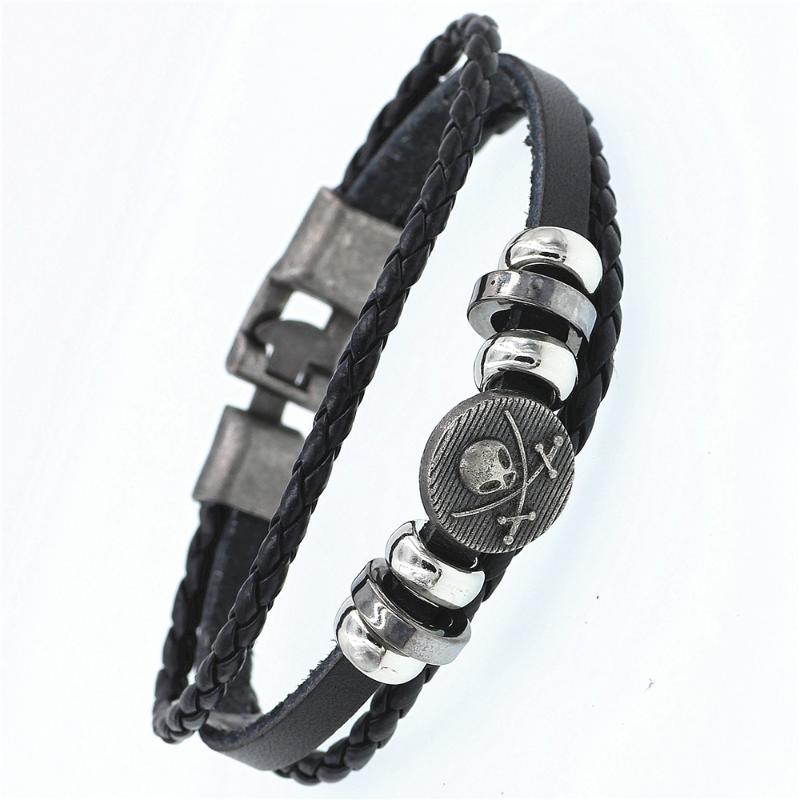 

Retro pirates Leather Bracelets Fashion Jewelry Leather Bracelet Men Wristband Bracelets For Women Best Gift Pulsera