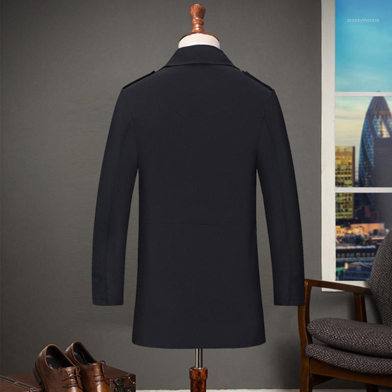 

2019 Fashion Men Autumn Warm Outwear Slim Casual Coats Trench Business Long Slim Overcoat Jacket Z881, Black