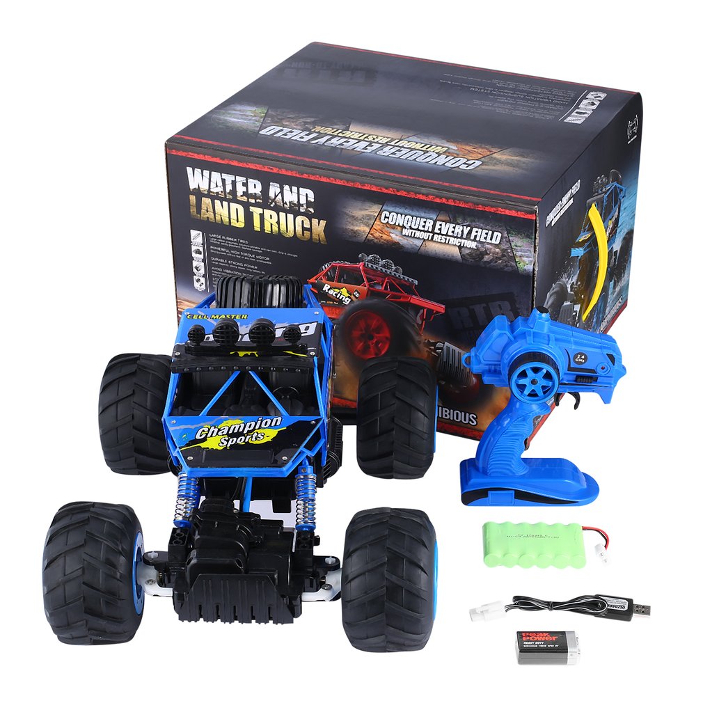 

Electric Bigfoot RC Car Toys 1:14 Water And Land Truck Big Rubber Tire Car Remote Control Buggy Model Off-Road Vehicle Toys