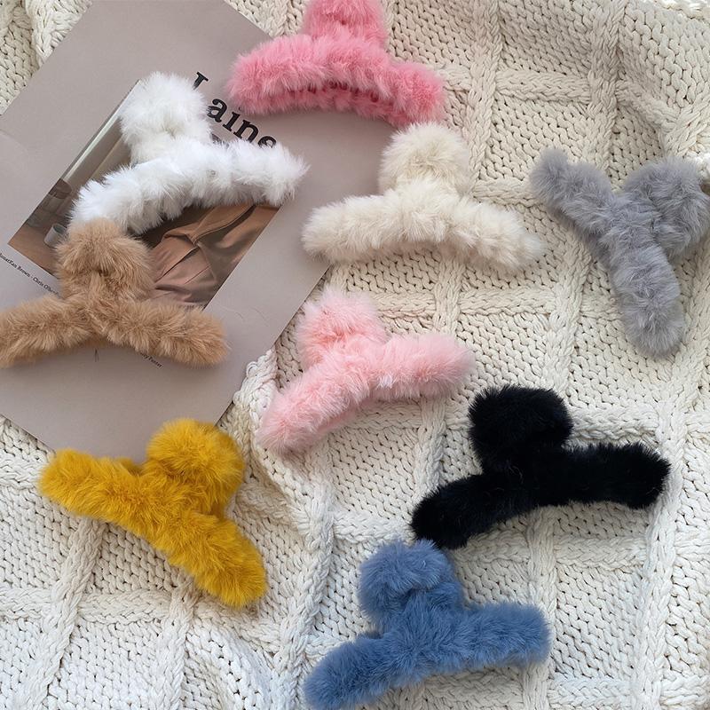 

Women Girls Sweet Elegant Temperament Faux Fur Leopard Crab Claw Clamp Hairpins Ladied Lovely Hair Female Hair Accessories