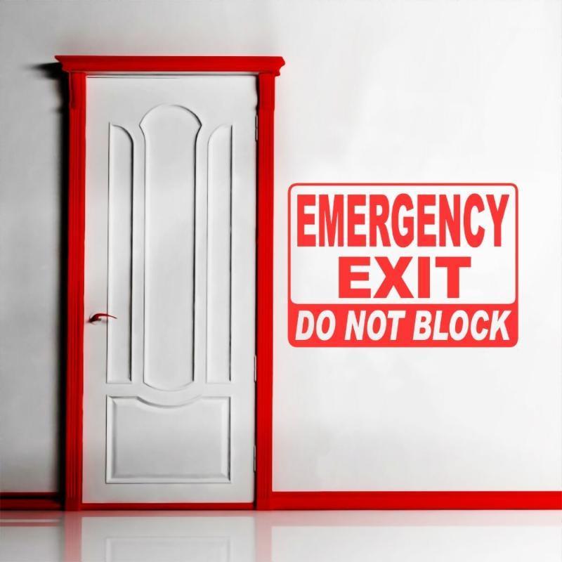 

Wall Sticker Emergency Exit Door Warning Signage Removable Mural Signage For Office Decoration A0020911