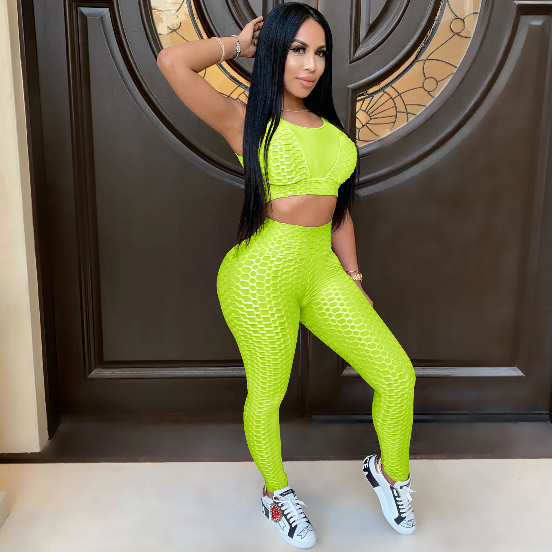 

Hollow Out Women Fitness Tracksuits Active Sleeveless Yoga Suits Women Running Outfits Two Piece Pants 7 Colors Ins Trendy Sweatsuits, Red