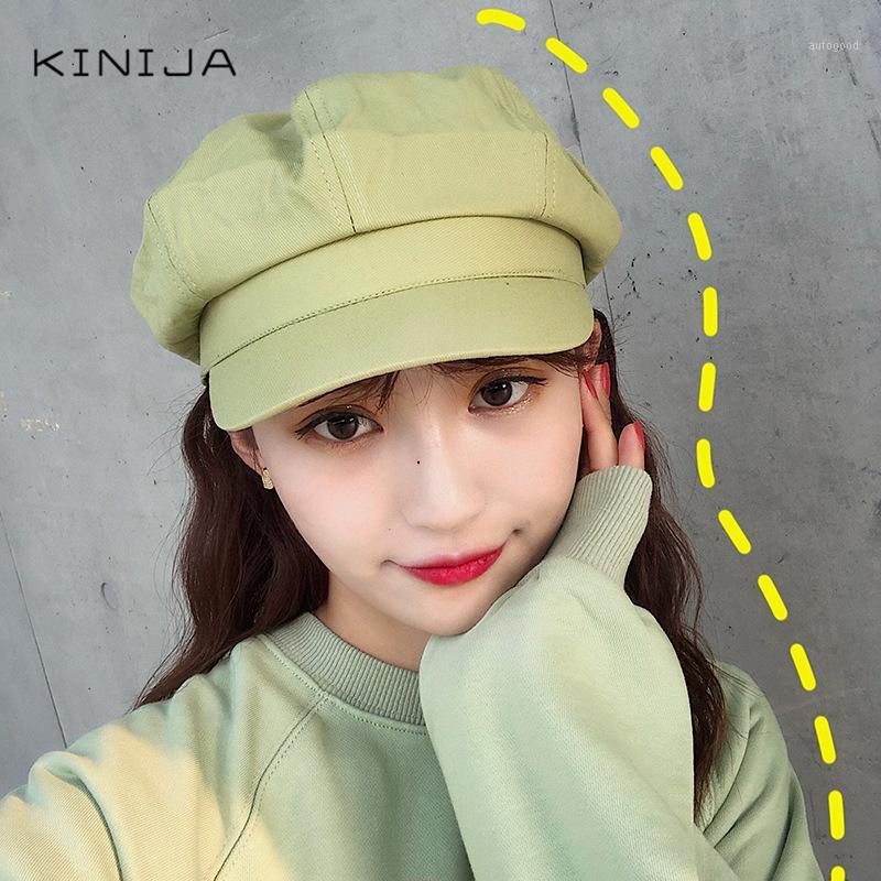 

Berets Female Flat Beret Spring Autumn Thin Section Sweet Octagonal Hat Cute Shopping Travel Wild Painter Women Sboy Cap1, Blue