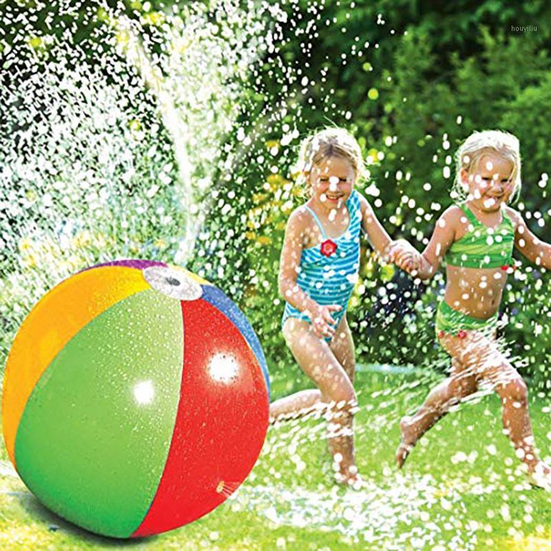 

2020 Hot Inflatable PVC Water Spray Beach Ball Outdoor Lawn Summer Game Children'S Toy Ball Water Jet Swimming Pool Game1