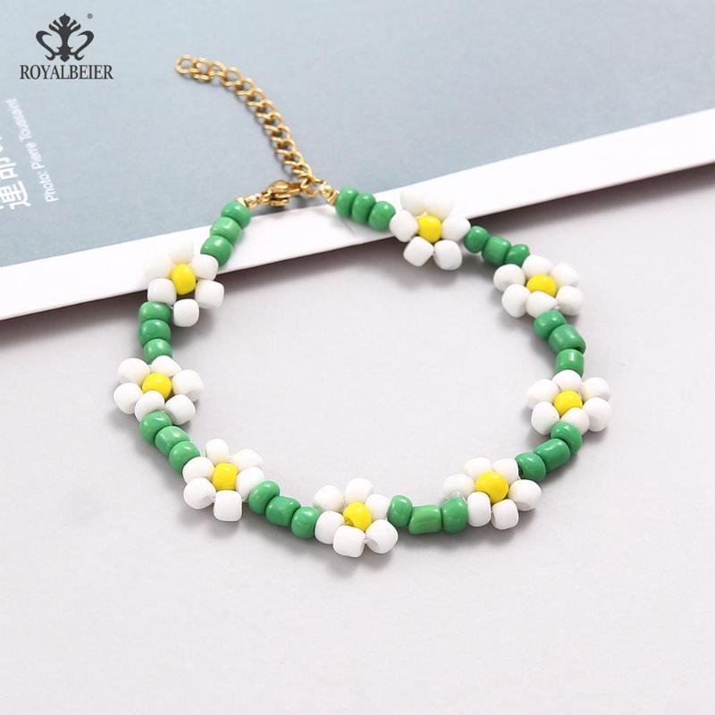 

2020 Women Flower Beads Bracelet Summer Pulseras Mujer Moda Bracelets Jewelry Multicolor stackable Rope Adjustable Handmade