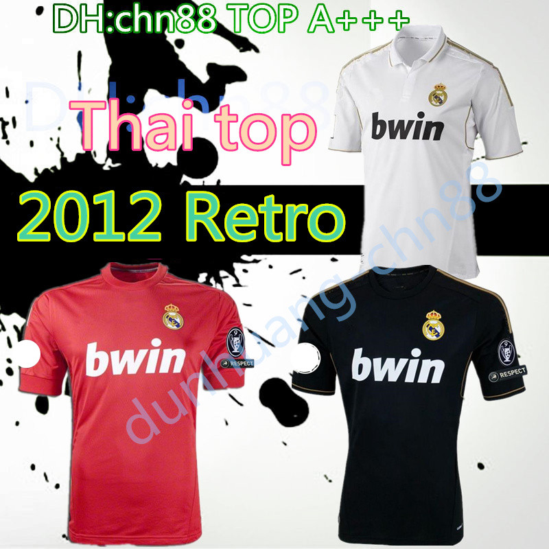

2011 2012 Retro Real Madrid soccer jersey 11 12 RAMOS KAKA RONALDO BENZEMA ALONSO classic Football shirt jerseys Camiseta 5, Image