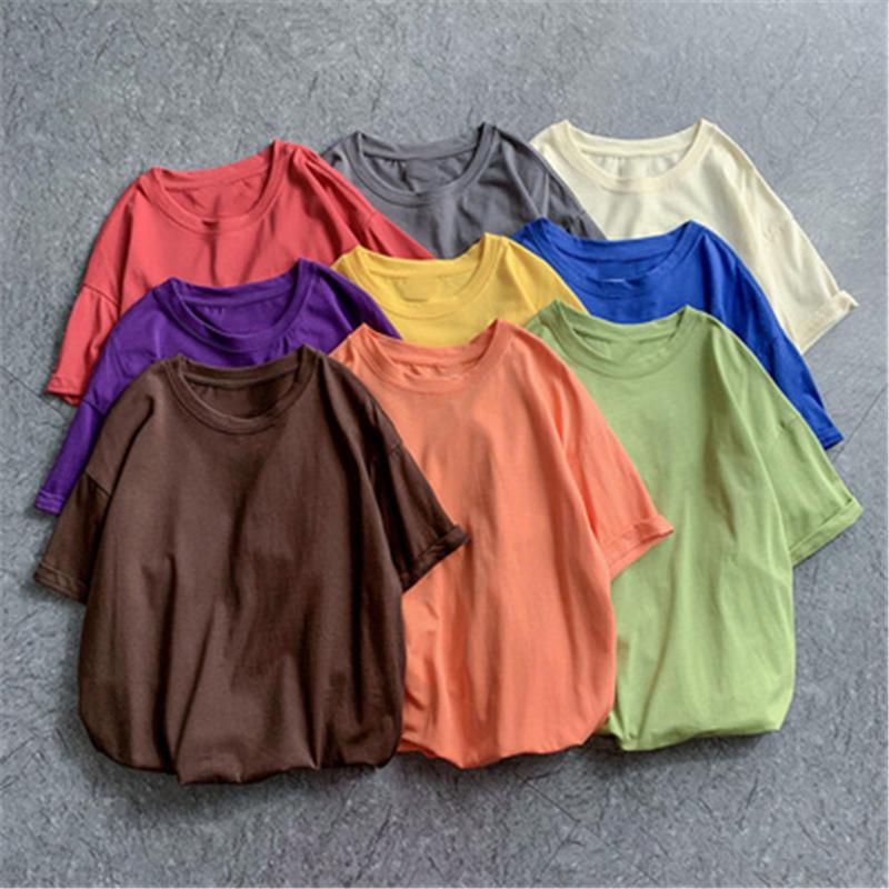 

Women's T-Shirt Big Size 2022 S-5XL Summer Short Sleeve Women Tee Shirt Loose Solid Basic T Casual O-neck Tshirt Top 5XL, White