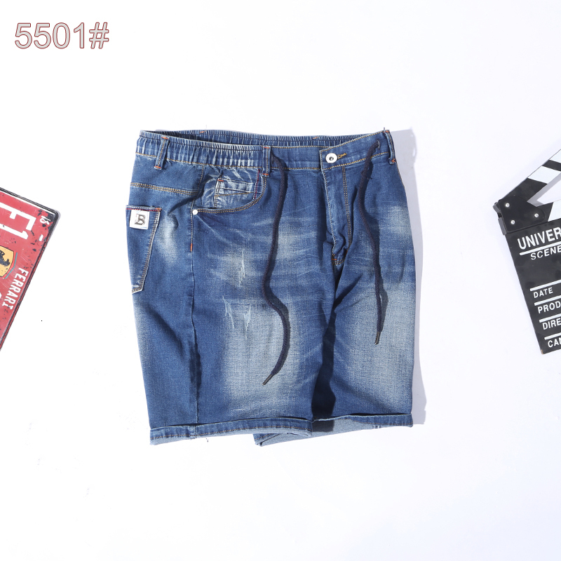

2021 New Shorts of Men Brim Plus Size M-7xl (32-48) Short Men's Thin Blue Pants 338A