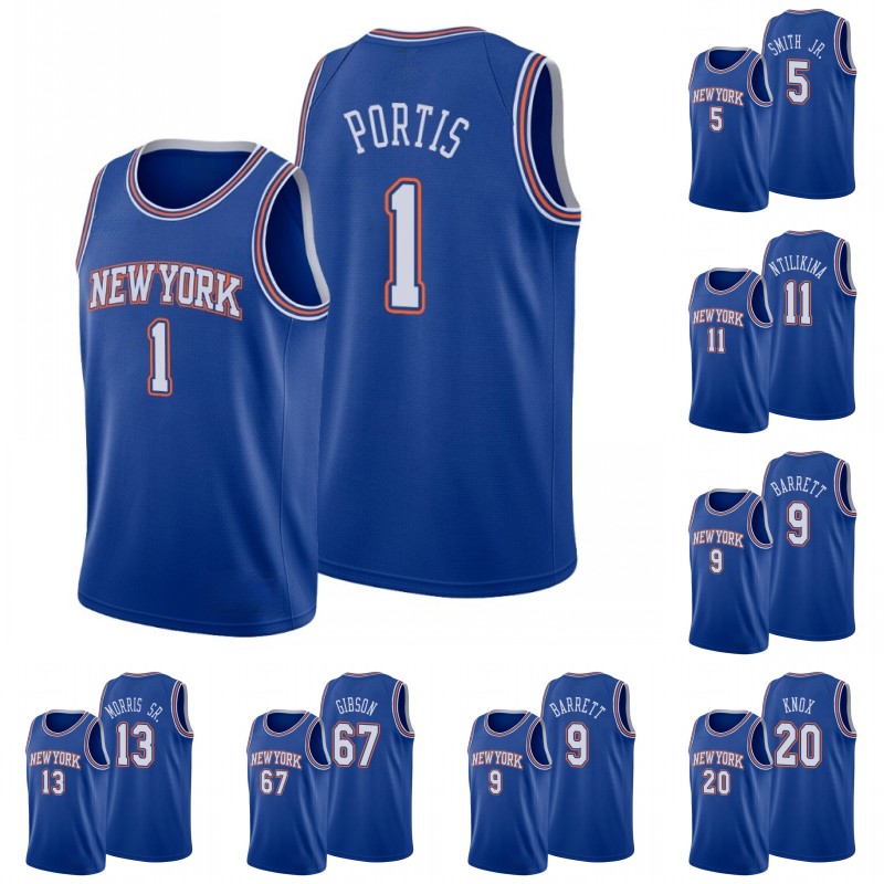 

New York Knicks Men R.J. Barrett Bobby Portis Courtney Lee Frank Ntilikina Kevin Knox Henry Ellenson Taj Gibson Jersey, Color1