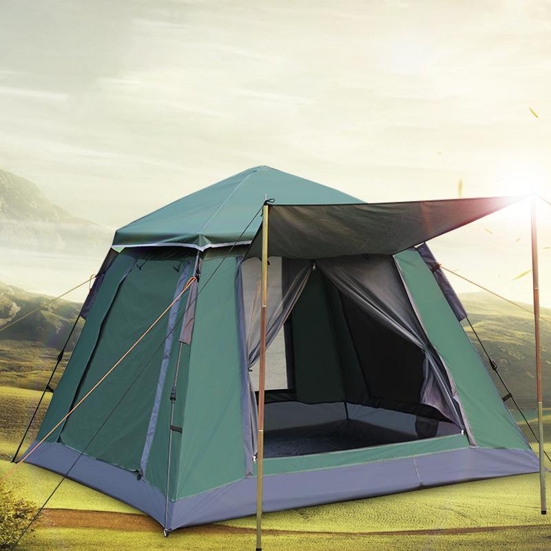 

4-5 Person Automatic Speed Open Camping Tent, Large Space Thicken Double Layer Waterproof 4 Season Tent For Hiking Family Party1