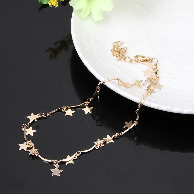 

Falling Stars Sequins Chokers Metal Dangle Star Short Collarbone Necklace Women