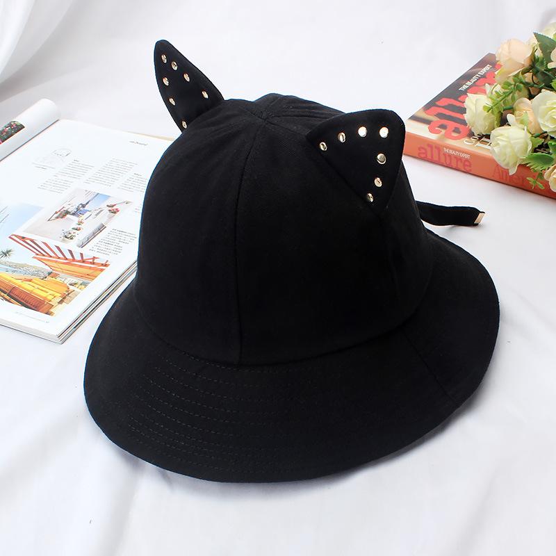 

Cute Cat Ears Fisherman Models Spring and Summer Cute Cartoon Tail Hat Student Selling Girl Heart Shade Cloth Cosplay Hat