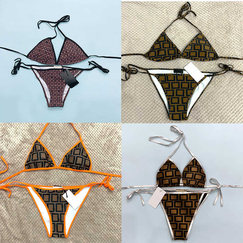 

sexy bikinis for Fashion women designer swim suit Swimsuit high waisted Letter Printed Strappy cheeky Split Women Clothing M XL