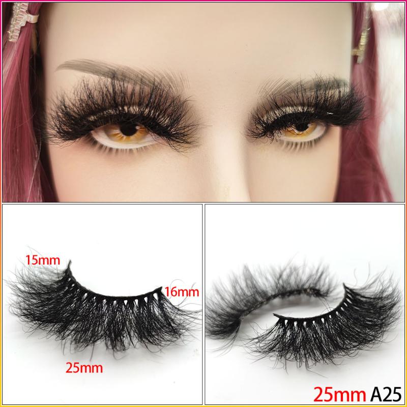

Mink Eyelashes 25mm Lashes 5D Fluffy Messy 3D False Eyelashes Dramatic Long Natural Lashes Wholesale Makeup Mink in bulk
